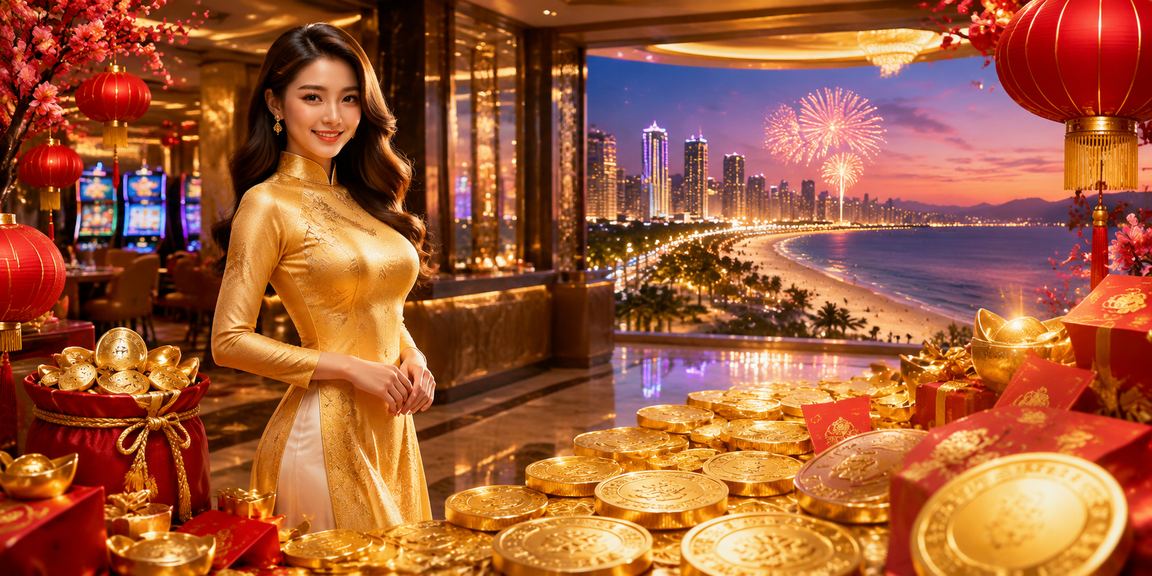 Phụ nữ mặc áo dài nhận phong bao đỏ tại Đà Nẵng trong không khí lễ hội