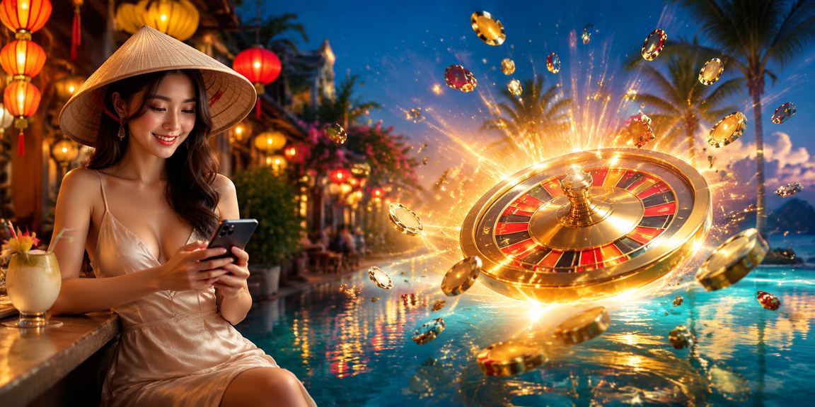 Người chơi Roulette tại Hà Nội với hình ảnh nón lá đặc trưng văn hóa Việt Nam